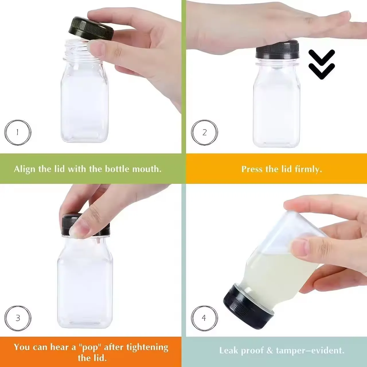 Wholesale customized high quality 8 oz plastic juice bottles disposable beverage juice packaging bottles