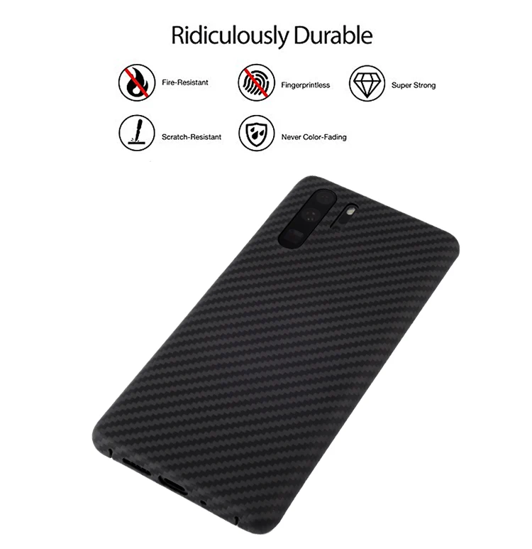 ARTITEK 100% чехол из арамидного волокна для телефона HUAWEI P30/P30 Pro черный/серый матовый