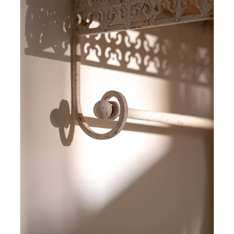 Factory Direct Sale Perfect French Style Wall Storage Floating Shelves Vintage Metal Set of 2 Wall Shelves