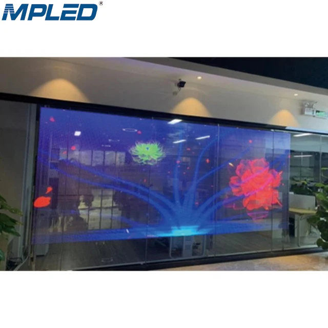 MPLED Film LED Display Transparent Screen RGB HD Flexible Transparent LED Sign Price High Brightness Glass Wall LED Boards