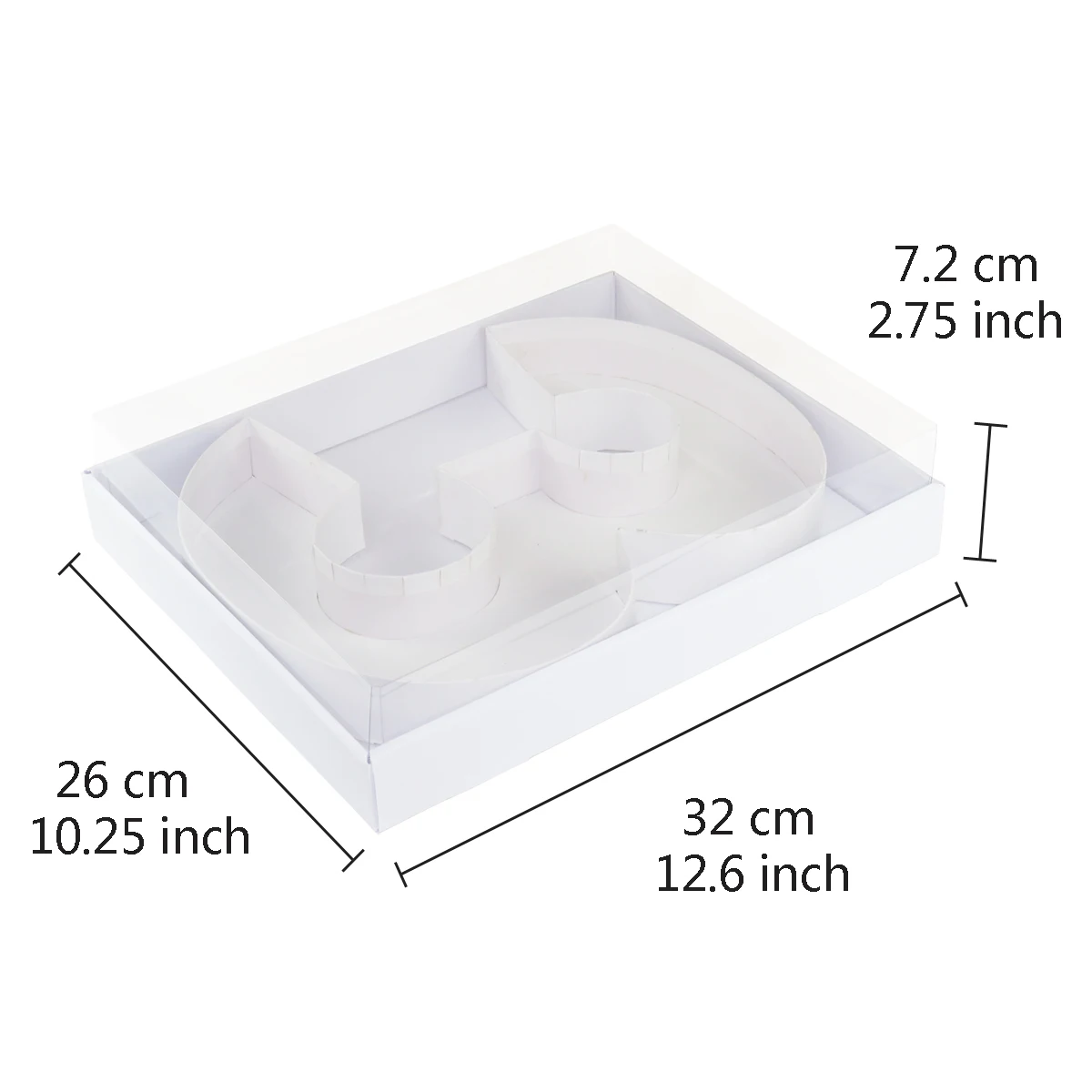 12 inch Birthday Treat Surprise Gifts Filable Mache Clear Snack Lid Cupcake Number Shaped Box For Strawberry