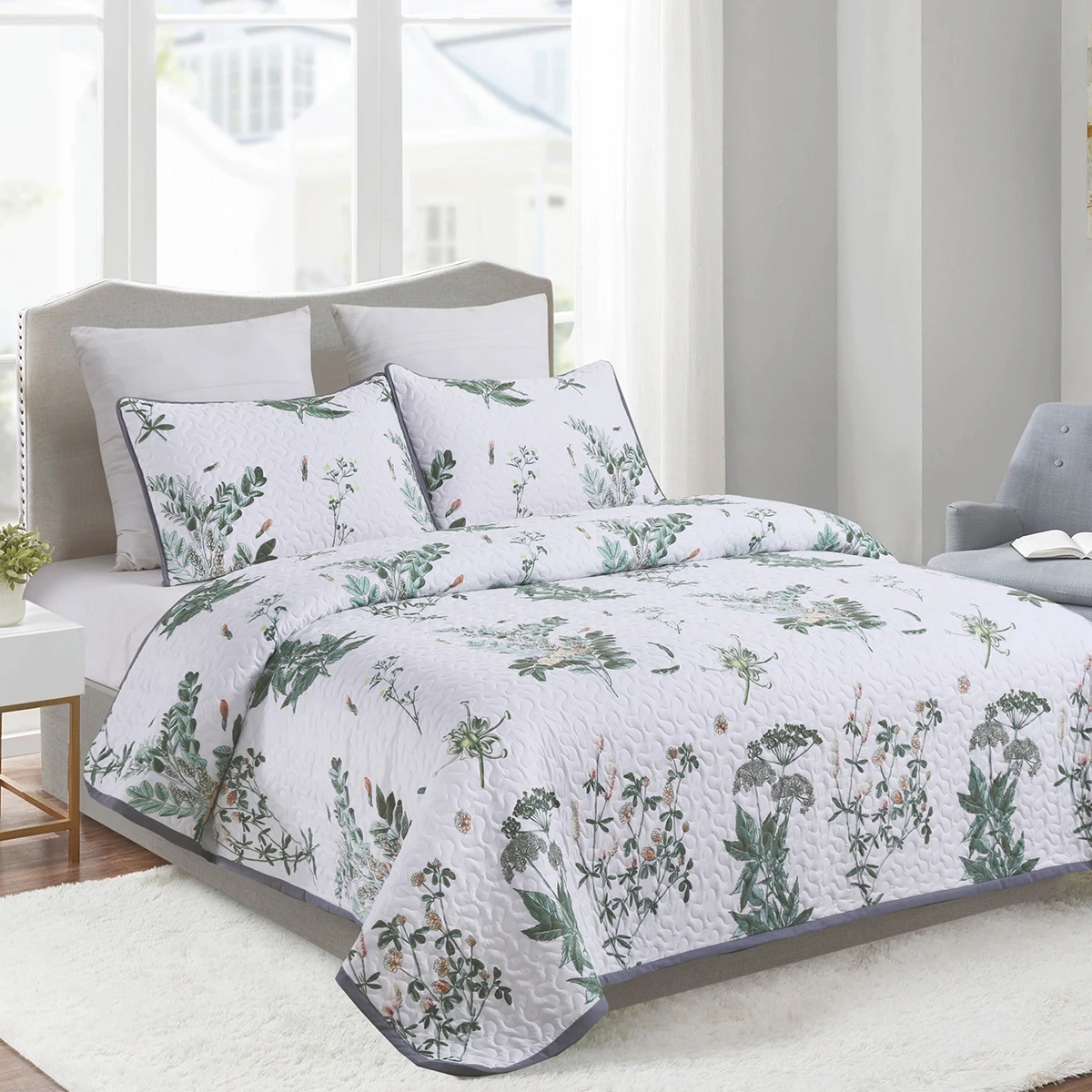 New Special Design Popular Quilt Cover Bedding Sheet Set White Quilted Bedspread