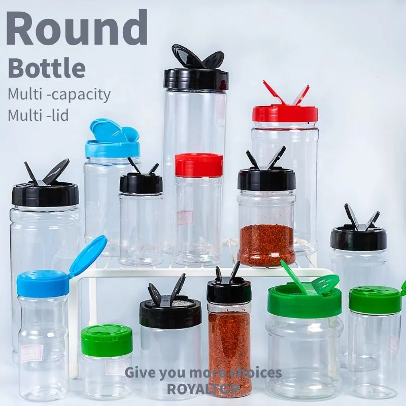 Preferred PET Clear Salt and Pepper Shaker 150ml Plastic Spice Bottle Jar Container With Hole Cap For Kitchen BBQ Seasoning