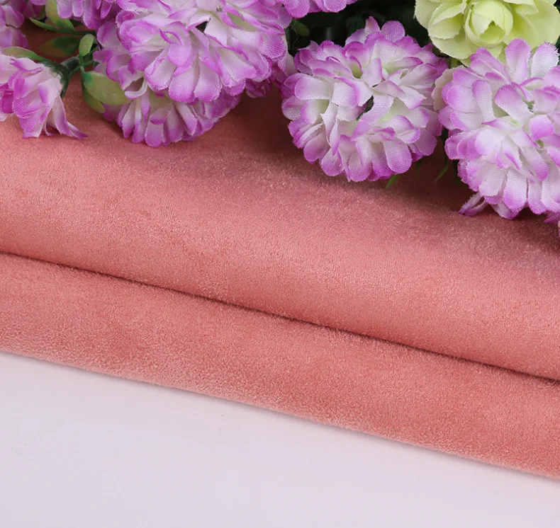 Заводская распродажа, мягкая трикотажная ткань из искусственной замши, полиэфирная эластичная ткань для одежды