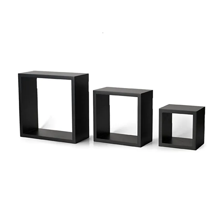 
3-piece set of floating wall square shelves shelves storage racks 