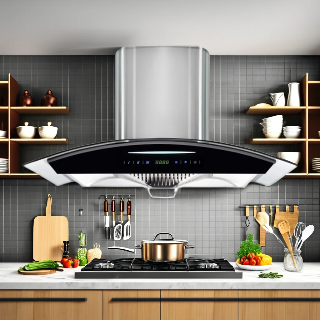 Electric Wall-Mounted Range Hood in Stainless Steel with Cone Filters for Household Use