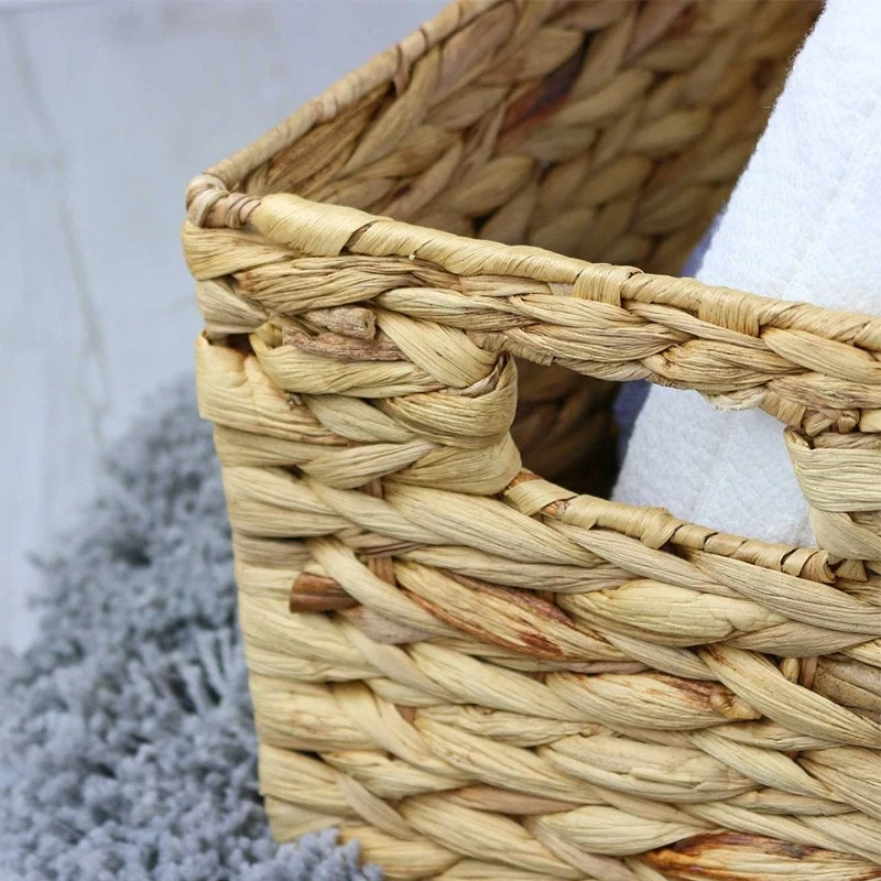 Natural seaweed woven potted rattan plant cover pot can be folded kitchen storage basket indoor and outdoor