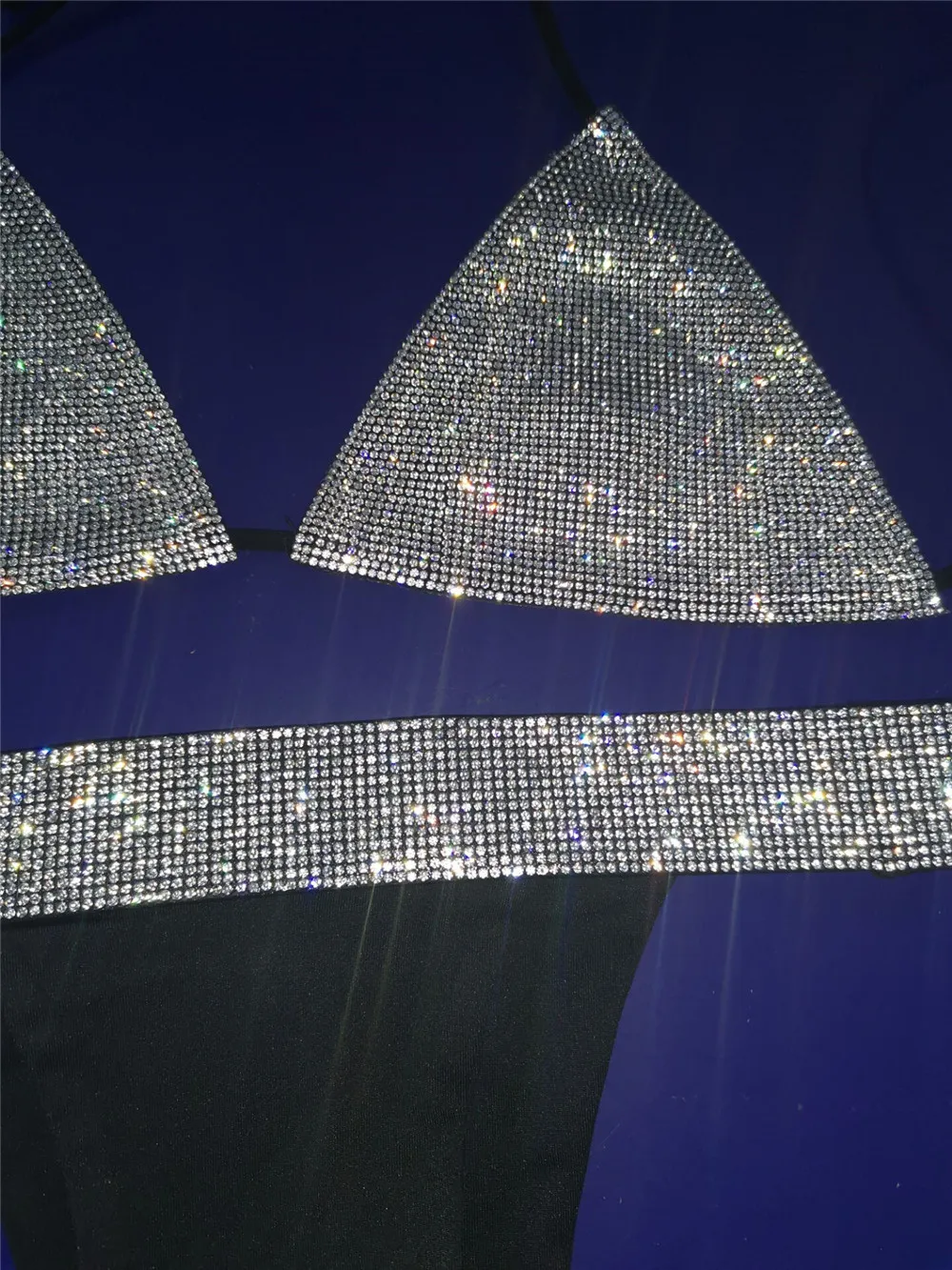 Women Shiny Bikini 2020 New Crystal Diamonds Swimsuit Rhinestone Tie Swimwear with good material