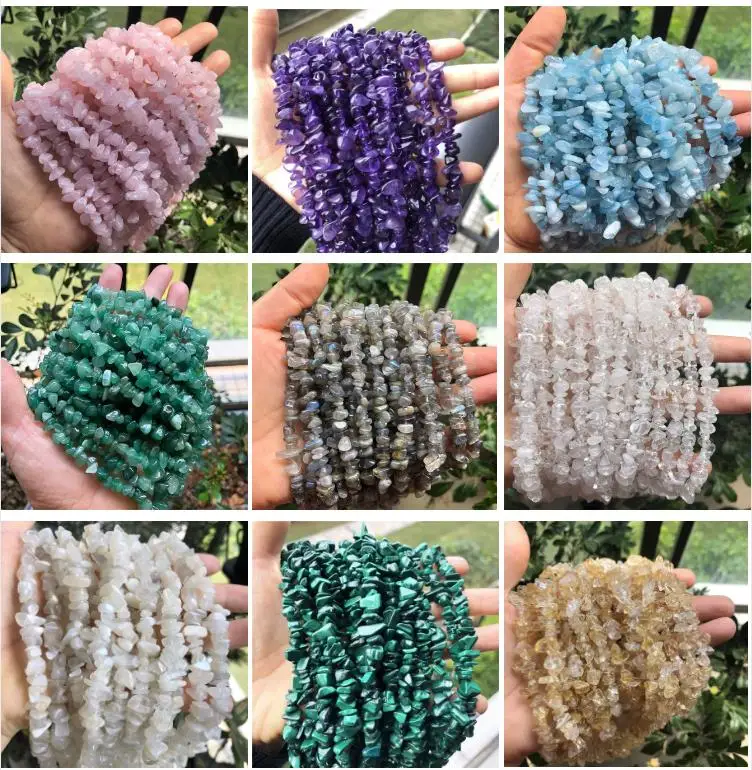 5-8mm Healing Reiki Unakite Rose Quartz Beads Natural Stone Gravel Gemstone Chips Beads Wholesale Loose Beads for Jewelry Making