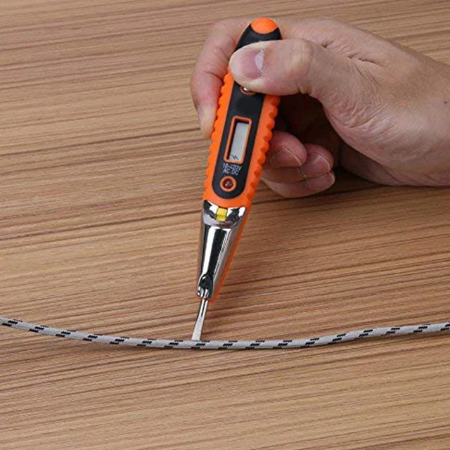 Non-Contact Digital High Voltage Detector Pen Testers 12-1000V home tool with light