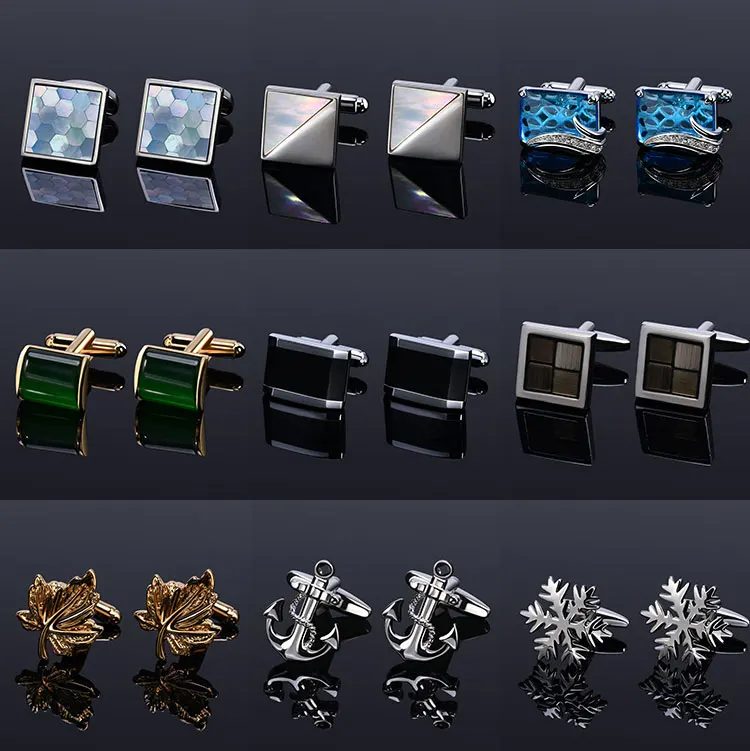 
High Quality Stock Mens Cufflinks Mixed Designs Ready to Ship Cufflink for Men 