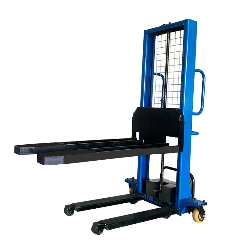 Factory Price Narrow Leg Covered Manual Stacker Electric Reach Forklift Truck Manufacturer