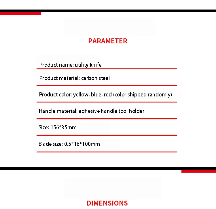 High quality Snap-off Utility Knife household knife professional knife ABS+TPR handle 2pcs spare blade