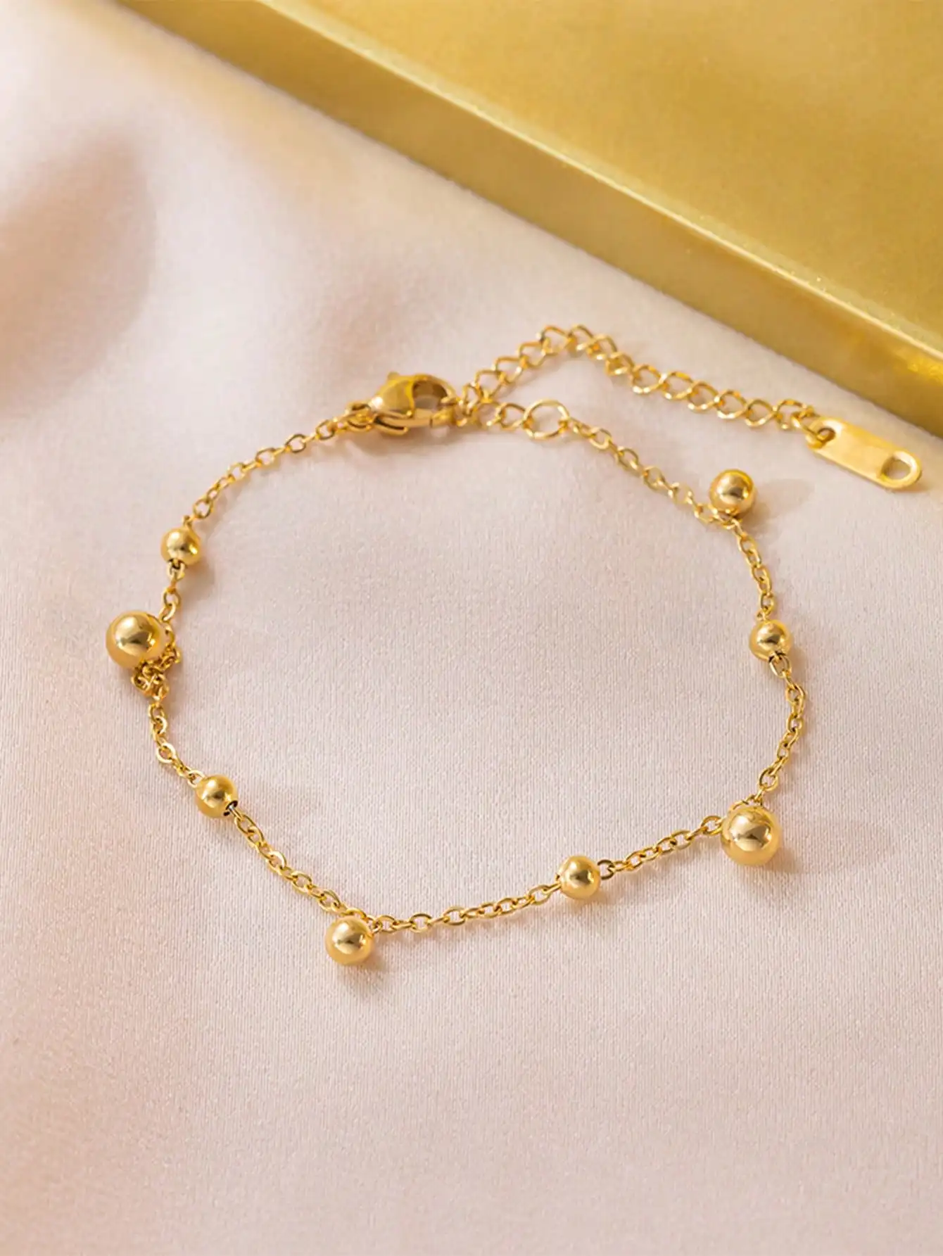1pc Versatile Beaded Bracelet For Girls, With Minimalist & Cool-Toned Design, Adding Elegance And Superior Feeling