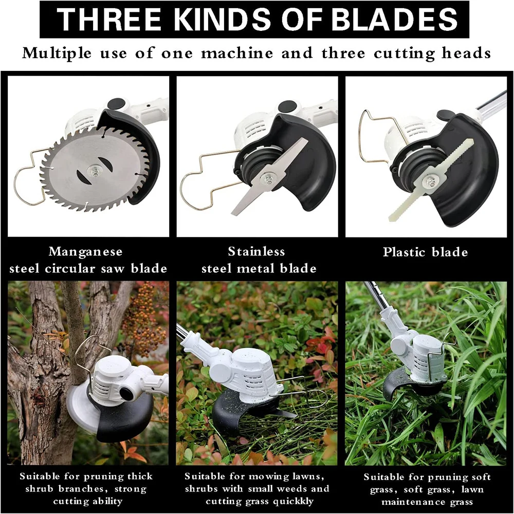 Vertak 21V 4.0Ah Battery Weed Eater Cordless Electric Grass Cutter Machine Brushcutter Power String Trimmer