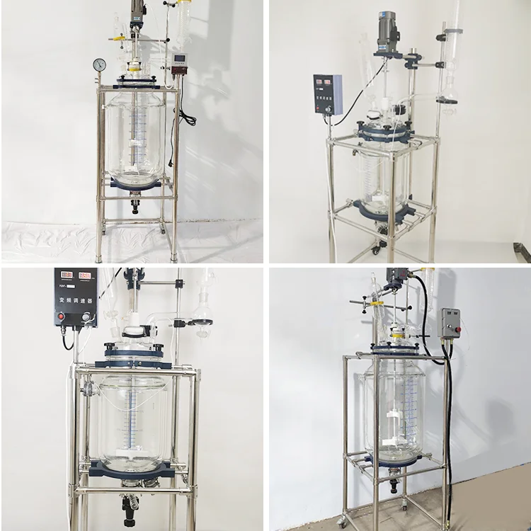 Lab Glassware Glass Reactor 200ml 3.3 glass Double-layer jacketed beaker