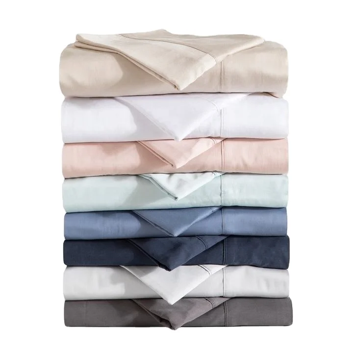 Natural 100% Bamboo Fiber 300 Thread Count Bed Sheet Set Home Linen Luxury Organic 100% Cotton King Size Bedding Sets