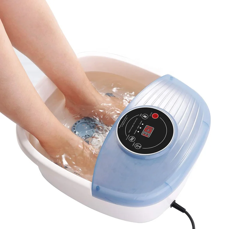 Factory Supplier Heat Bubble Vibration Foot Spa Bath Massager with Removable Massage Rollers