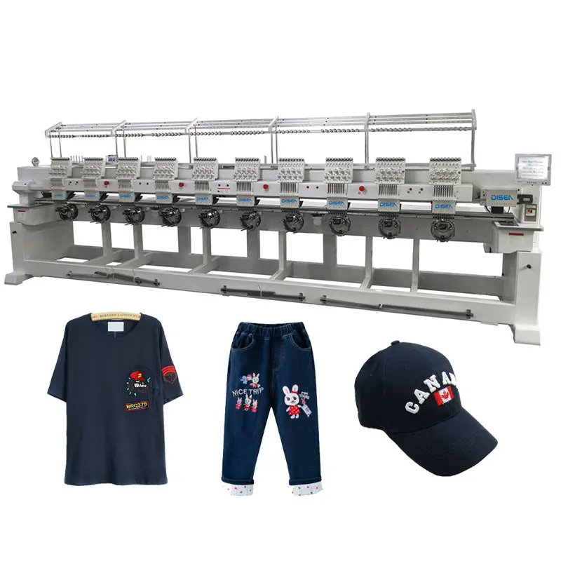 500 leather making field zsk 10 heads 9 Needles cap embroidery machine her name is tina for printing machine fabric