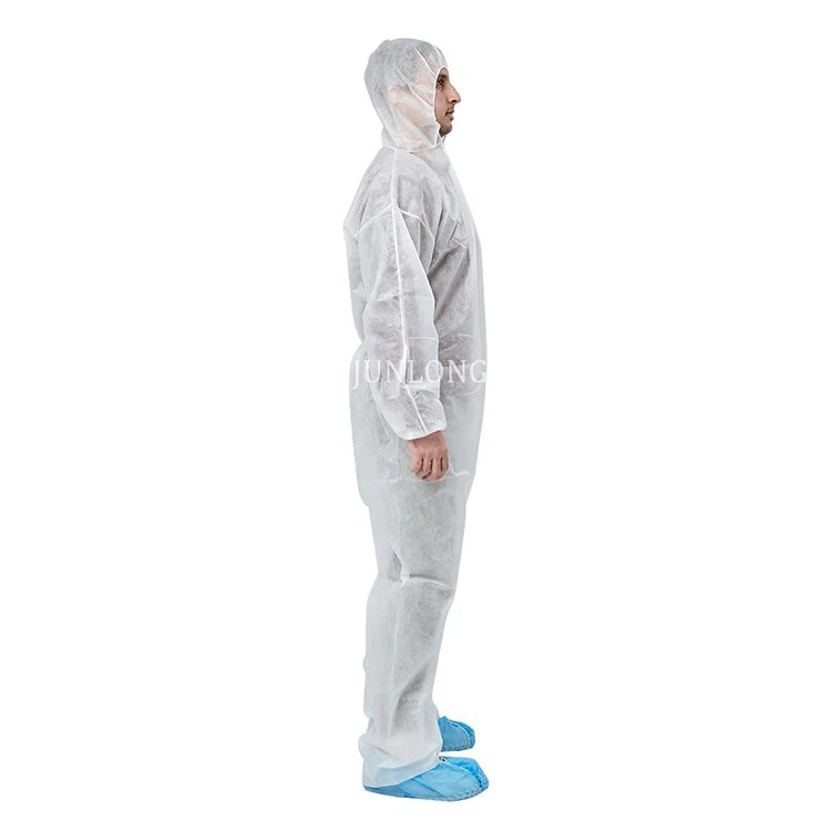 Customization White Disposable  PP Coverall Workwear Disposable Protection Clothing Waterproof Coverall With Cheap Price