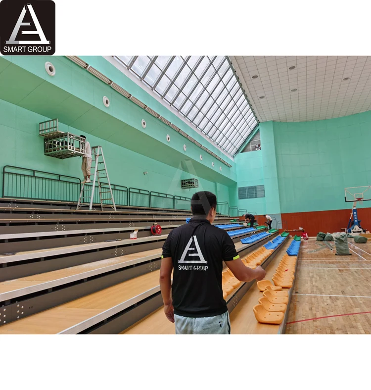 Retractable Seating System Electric Telescopic Bleachers for Stadium Basketball Hall Retractable Grandstand Movable Tribune