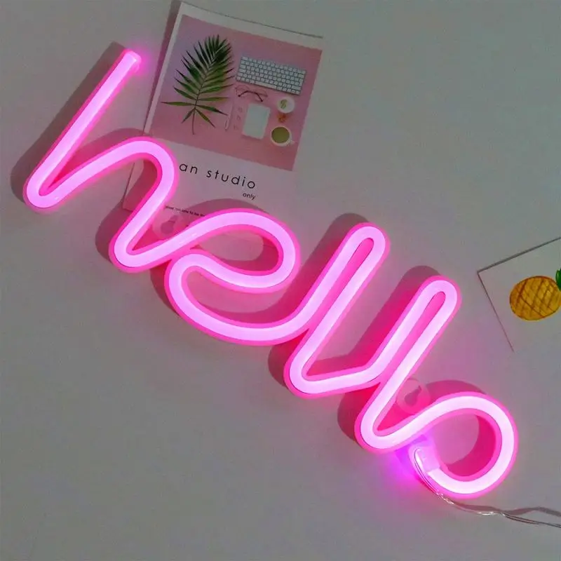  Дропшиппинг буквы в форме Hello новый дизайн сделанные на заказ неоновые акриловые вывески 12 В светодиодные от производителя