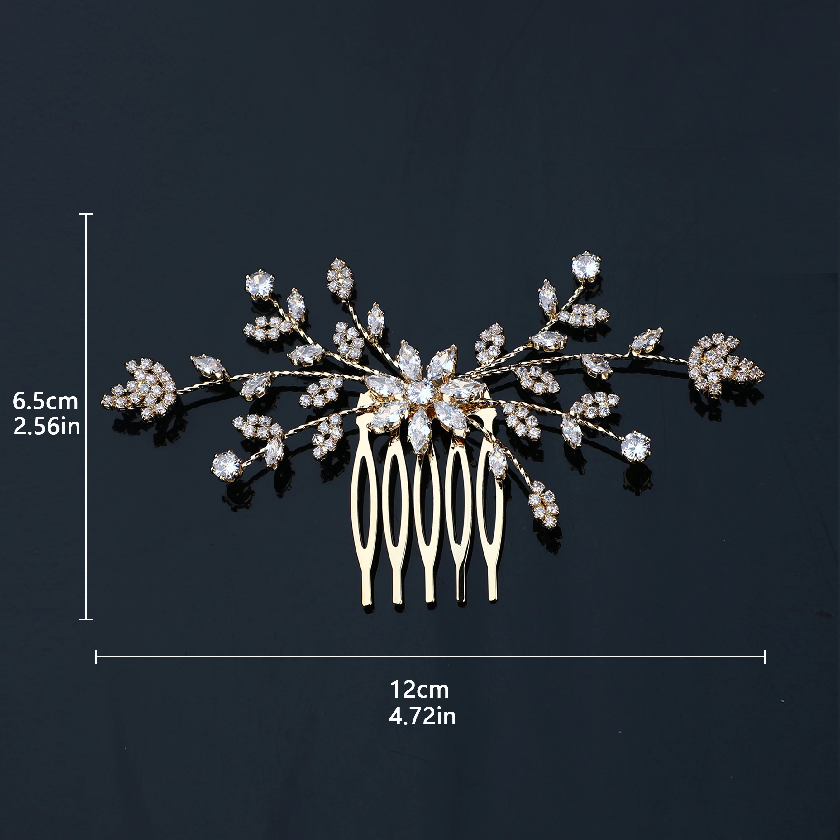 Gold Plated Wedding Bride Hairband Jewelry Flower Headpiece Floral Hair Accessories Bridal Hair Combs