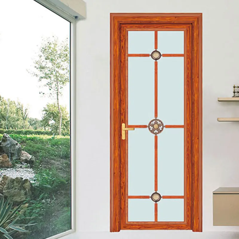 Factory wholesale double glass aluminum casement door design swing glass doors for bathroom