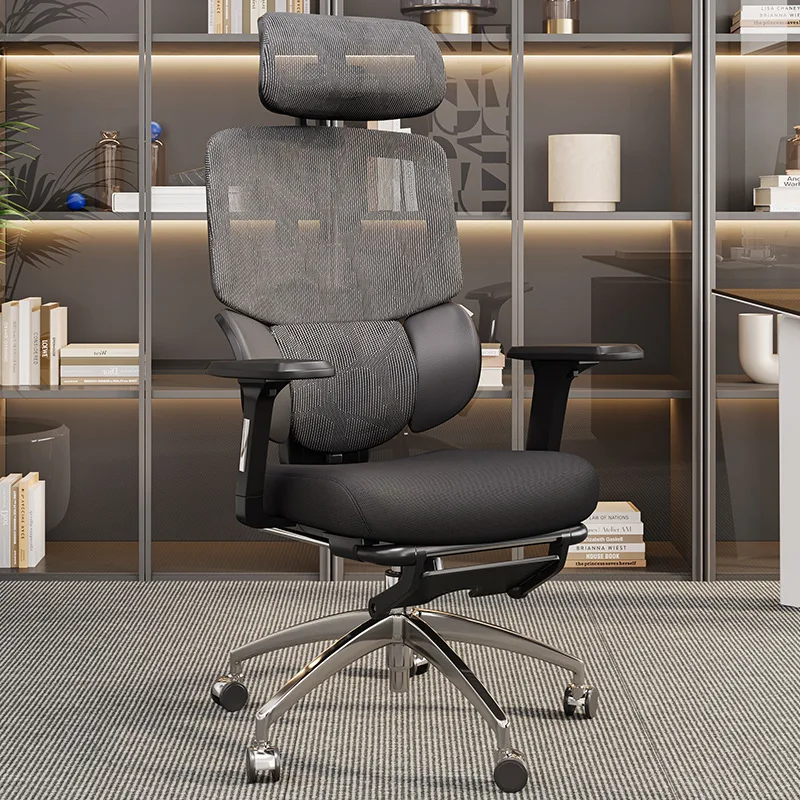 luxury modern mesh adjustable lumbar swivel reclining executive desk chair ergonomic office chair with footrest