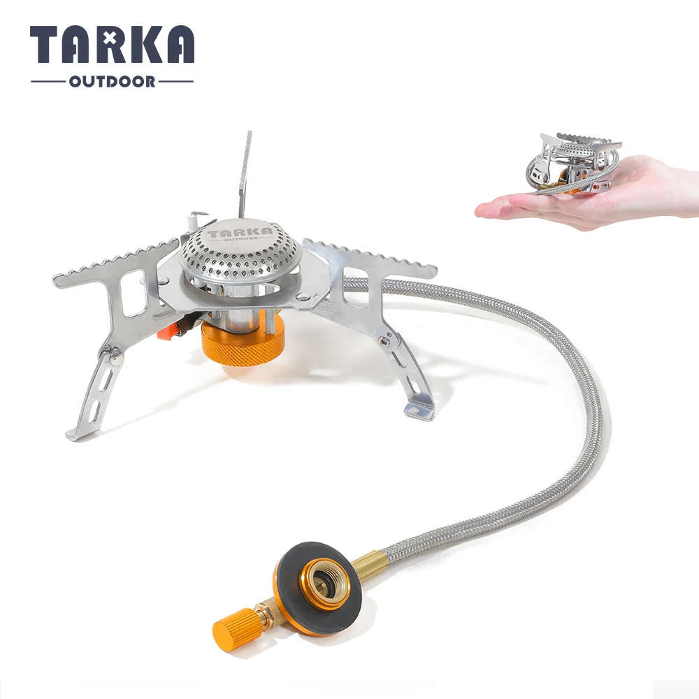 TARKA Camping Gas Stove Outdoor Tourist Burner Strong Fire Heater Tourism Cooker Survival Furnace Supplies Equipment Picnic