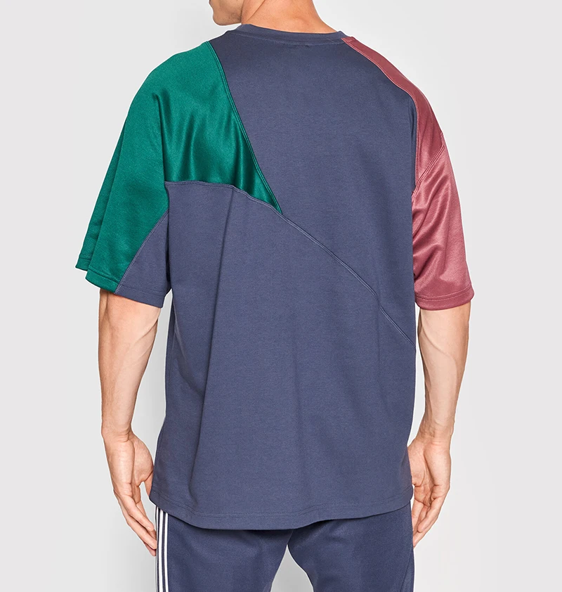 Men's Oversized Stitching Contrast Tee Collage Design Drop Shoulders Blouse Printed T-shirts Printed Shirts Printed Tshirt