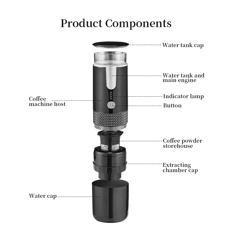 2 in 1 K Cup Mini 2-In-1 Espresso Maker Portable 12V Expresso Machine For Coffee Maker For Car