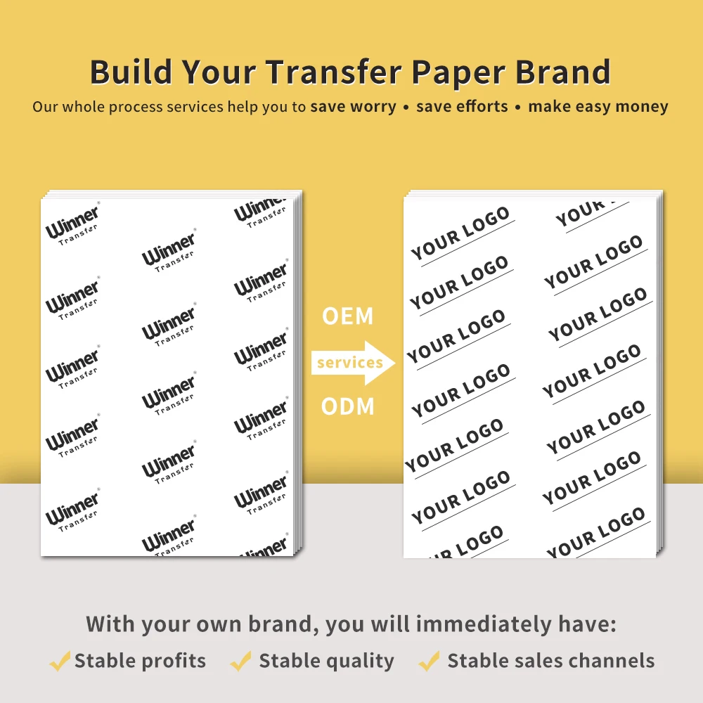 Winner Transfer hot sale A4 inkjet sublimation vinyl for dark cotton shirts