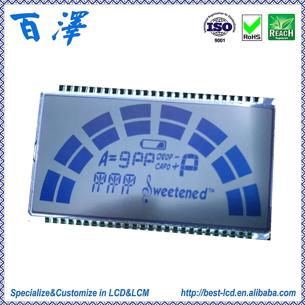 
Customized 52 Pin 3.5V Transflective Graphic / Segment FSTN LCD Display For Music Tuner / Organ Stop 