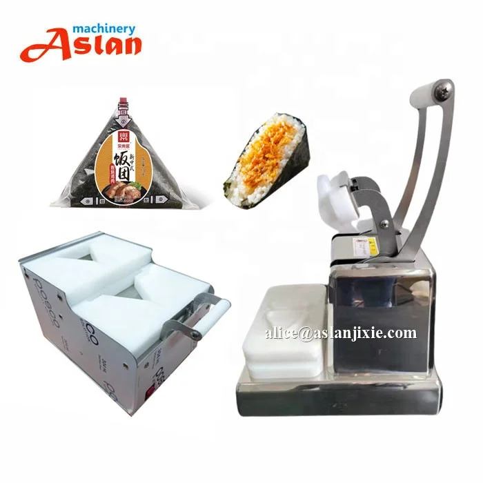 shop onigiri making wrapping machine/ suchi riceball shaping wrapper packing machine