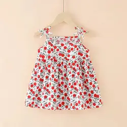 Cute Summer Kids Dresses Sling Dress Baby Girls Princess Fashion Holiday A-line Dresses