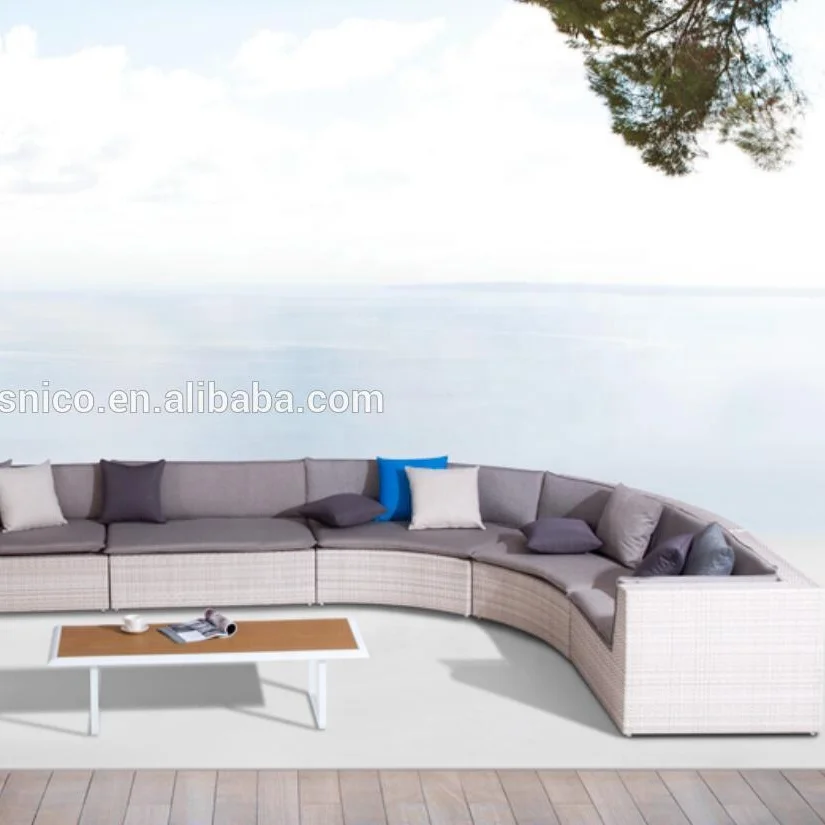 wicker garden furniture semi-circle round  outdoor rattan sofa