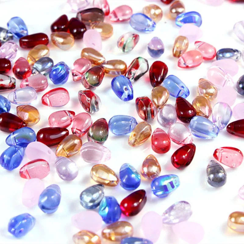 6*9MM Waterdrop Bead Charms for DIY Jewelry Making,Transparent Sparkling Crystal Teardrop Bead Assortments Glass Ornaments