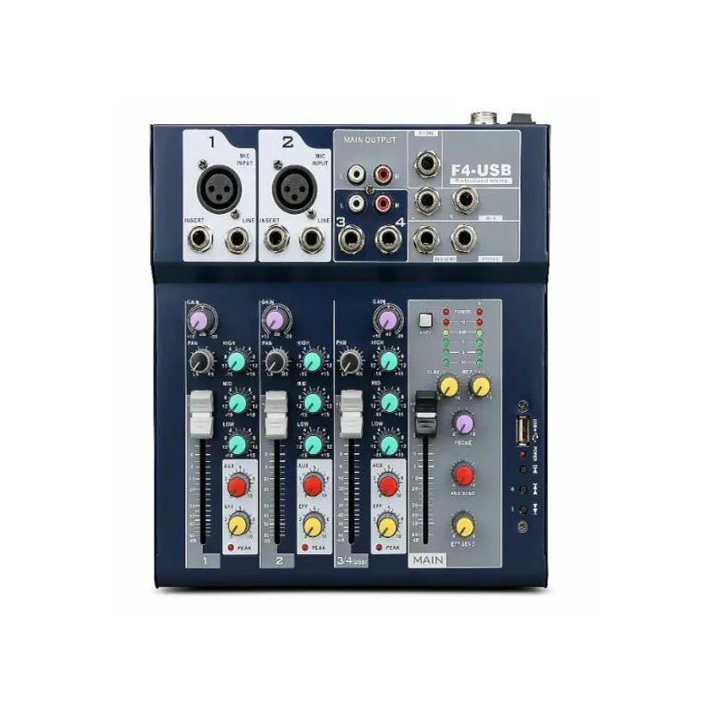 Портативный 4-канальный цифровой звукозаписывающий мини-микшер
