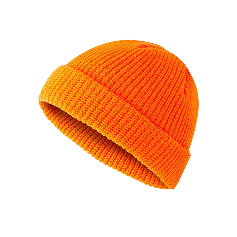 High Quality Custom Beanie Jacquard Short Knitted Beanies No Cuff Beanie Skull Cap Toque Unisex adults Sports Caps Custom Logo A