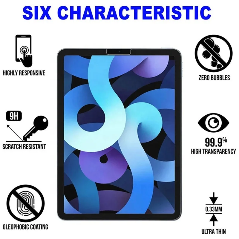 2.5D 9H 0.33 mm tablet tempered glass screen protector for samsung galaxy tab S7 plus fe A7 lite S6 lite s5e p61 NOTE 8 N5100