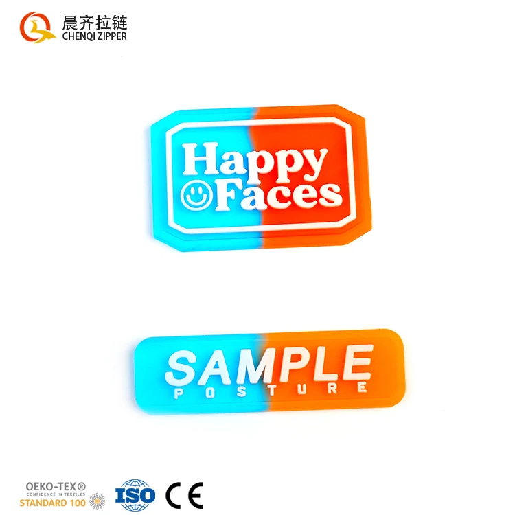 Factory price Embossed clothing accessories custom logo soft silicone 2d/3d soft rubber pvc flag patch