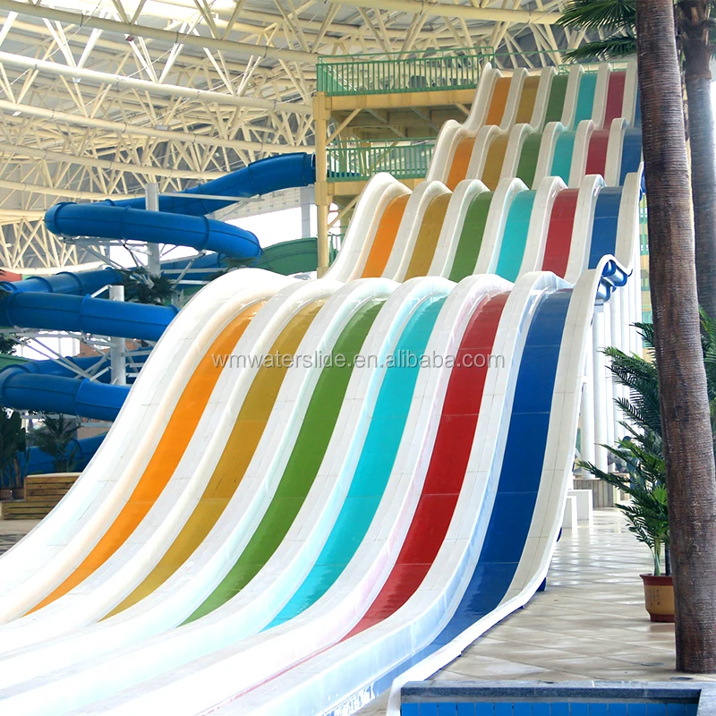 Large Water Park Equipment Cheap Fiberglass Rainbow Water Slide for Sale