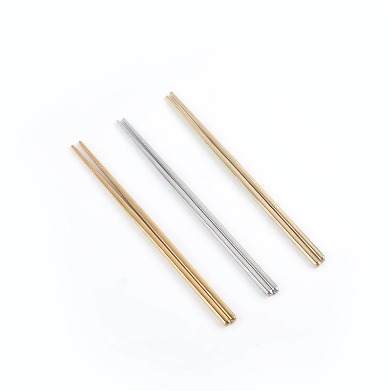 MARCH EXPO Recommend Customized Logo 304 Stainless Steel Metal Chopstick With PVD Plated Colorful Korean Japanese Chopsticks