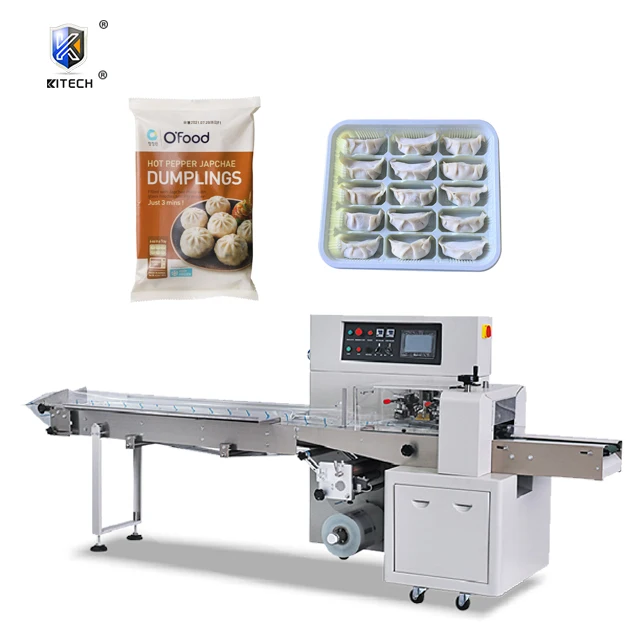 Automatic frozen dumplings packaging machine, chicken food packaging machine