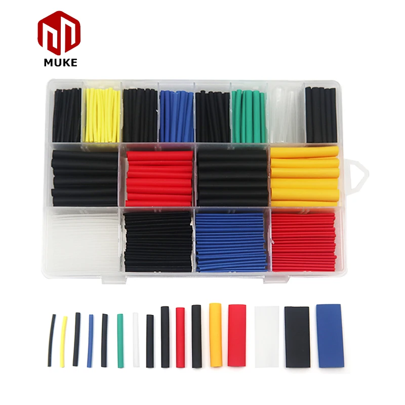 580pcs Heat Shrink Tubing 2:1 Electrical Wire Cable Wrap Assortment Electric Insulation Heat Shrink Tube Kit Gaine Thermoretract