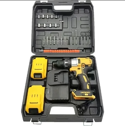 Factory wholesale 13mm cordless power tool 20V li-ion battery electric impact drilling machine set with two batteries