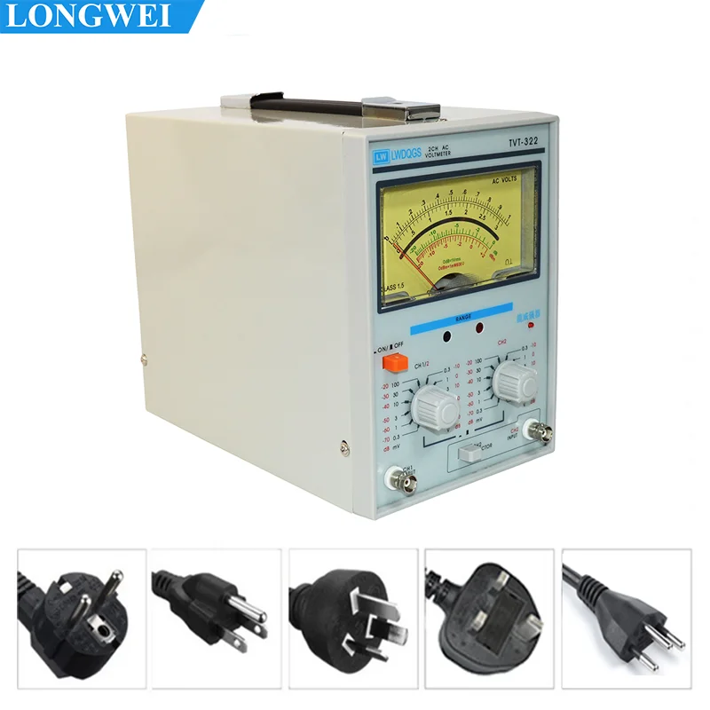 Бутылки с водой TVT-322 высокоточного переменного тока двойной иглой милливольтметр двухканальный милливольтметр независимого теста измерительный инструмент