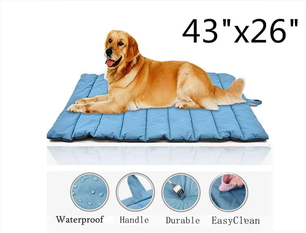 Durable large size waterproof outdoor dog bed resistant washable  portable and camping travel pet mat