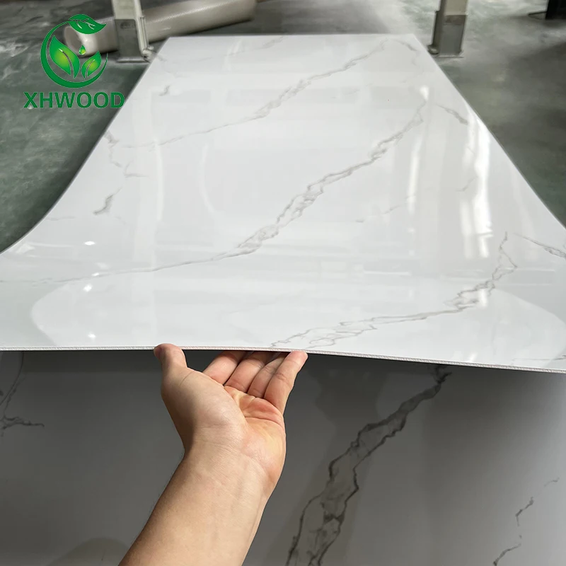 XHWOOD modern style wall panels 1220*2440mm pvc wall panels boards uv marble sheets